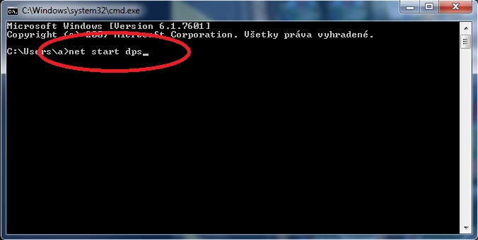 nie je spustená služba DPS